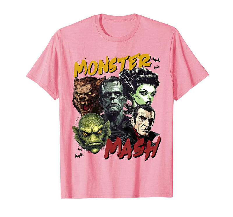 Monster Lover Halloween Season Women Men Kids Horror Scary Monster Lover Vampire Frankenstein Halloween T-Shirt - Pink