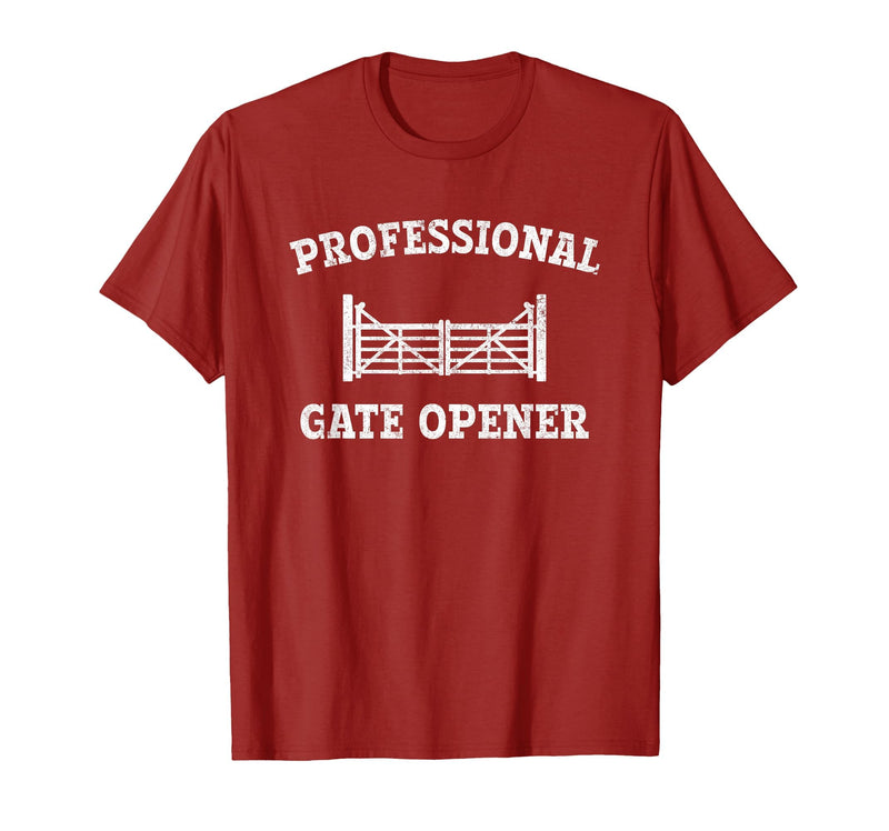 cow apparel Professional gate Opener, Cow Gate Opener T-Shirt - Cranberry Red