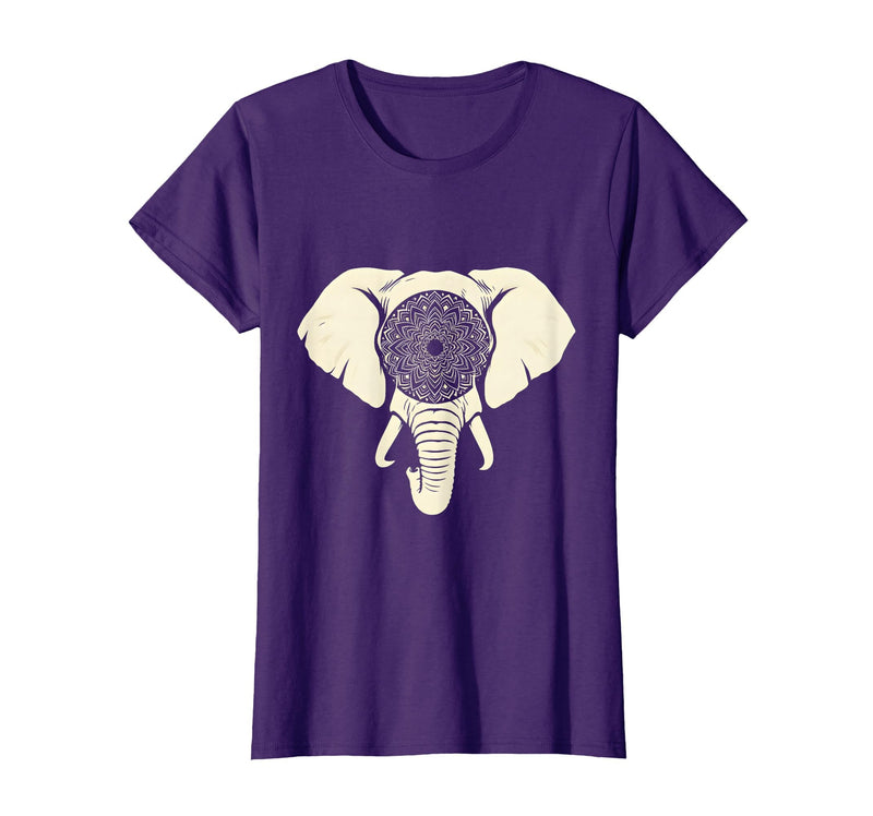 Mademark Elephant Head Ornate Mandala Illustration T-Shirt - Women - Purple