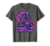 Mademark Horses Fix Everything Horse Riding Design T-Shirt - Men - Asphalt Grey