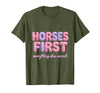 Mademark Horses First Everything Else Second Girls Design T-Shirt - Men - Olive Green