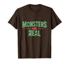 Monster Truth Wear Monsters are Real Horror Spooky Scary Halloween T-Shirt - Brown