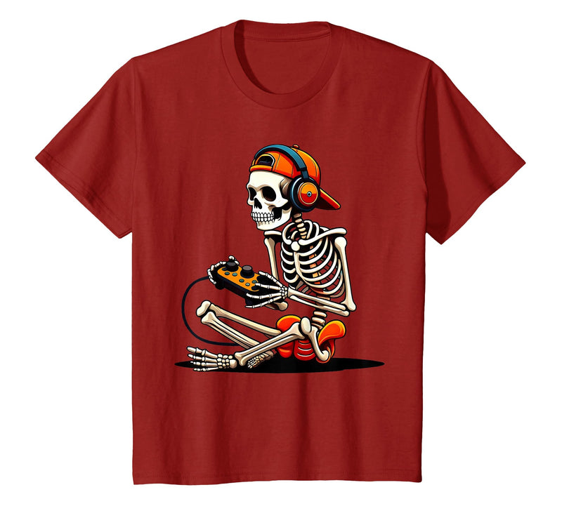 halloween skeleton shirts for teen boys men kids Halloween Skeleton Gamer Video Gaming Funny Gaming Skeleton T-Shirt -