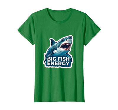 Big Fish Energy Shark Graphic Design T-Shirt