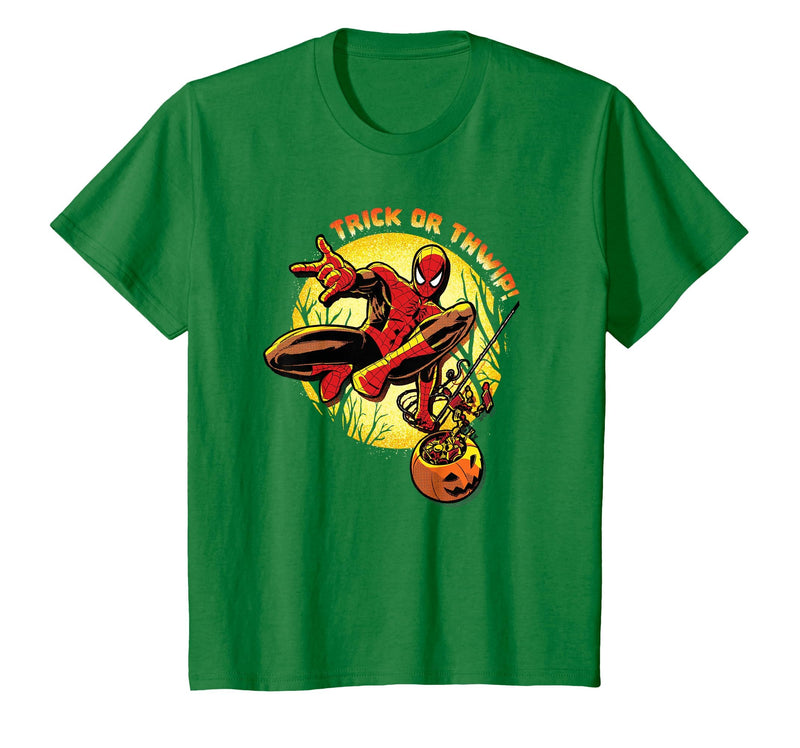 Marvel Super Heroes Spider-Man Trick or Thwip! Halloween T-Shirt - Kelly Green
