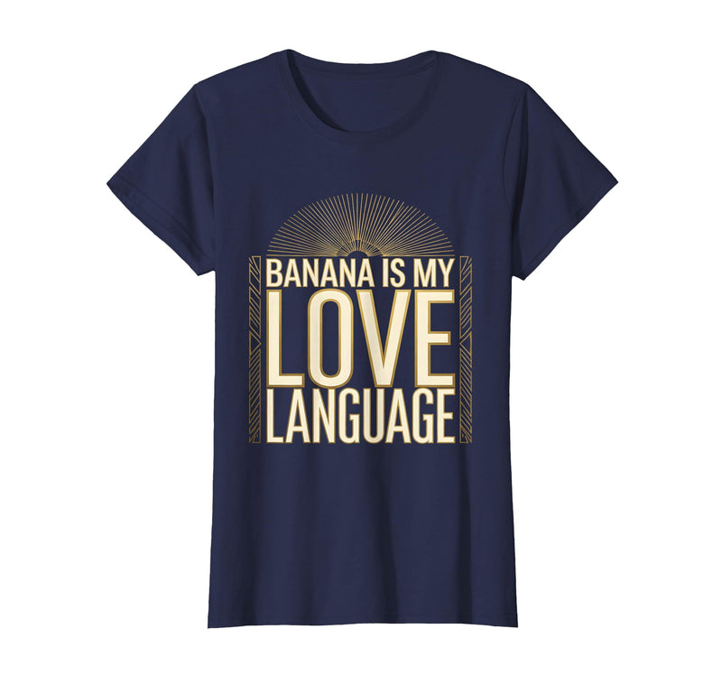 Mademark Banana Is My Love Language Monkey Design T-Shirt - Women - Navy Blue