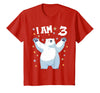 3 years old 3rd birthday Polar Bear Kids 3 Years Old 3 Birthday Polar Bears Boy Girl Polar Bear T-Shirt - Red