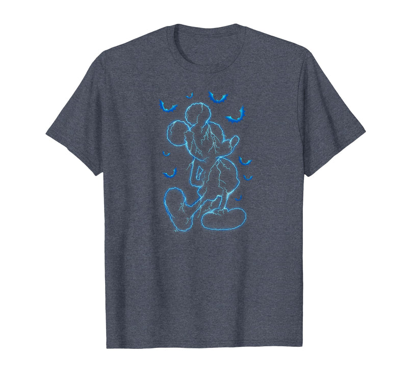 Disney - Mickey Lightning Halloween T-Shirt - Heather Blue