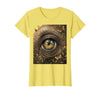 Mademark Elephant Eye Landscape Reflection Wildlife Art T-Shirt - Women - Lemon Yellow