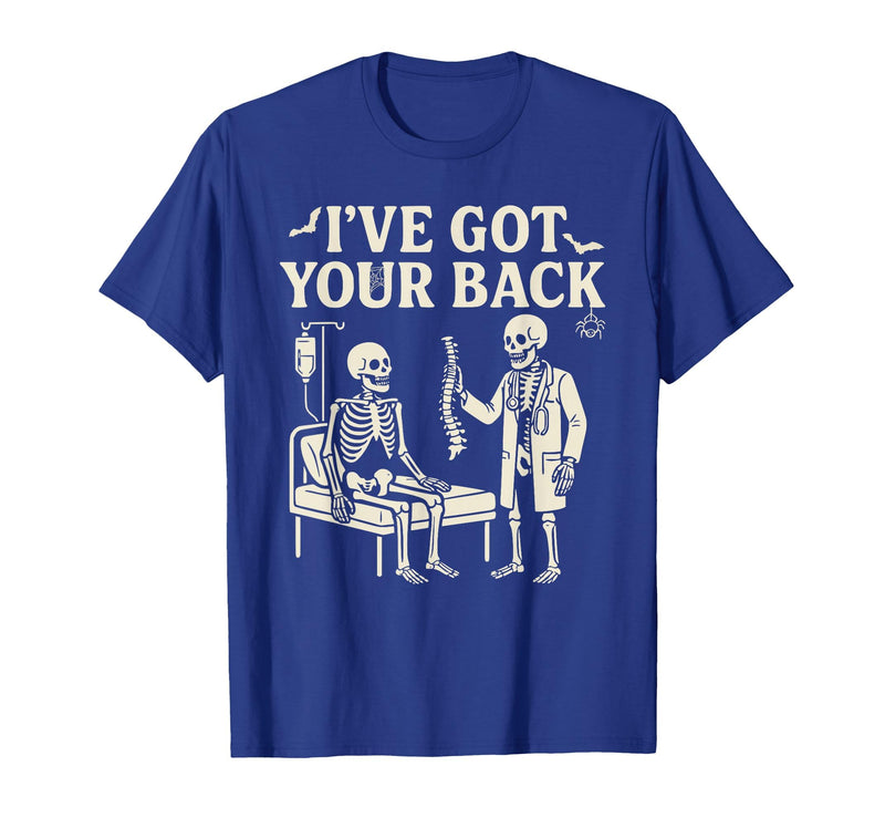 Halloween Costume For Doctor I've Got Your Back I've Got Your Back Halloween Skeleton Doctor Costume T-Shirt - Royal Blue