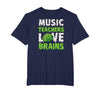 Scary Funny Halloween Party Decor and Supply Ideas Music Teachers Love Brains Funny Cute Teaching Halloween T-Shirt - Navy