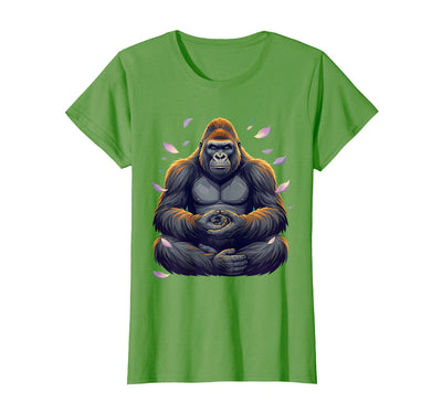 Meditating Gorilla Zen Monkey Graphic Design T-Shirt - Women