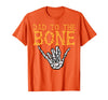 Mens Halloween Shirts For Dad Daddy Papa Men Halloween Dad to The Bone Skeleton Hand Fun Papa Costume Men T-Shirt - Orange