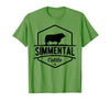 Funny Farmer Gift for Simmental Cattle Cow Farmer - Simmental Cattle T-Shirt - Grass Green