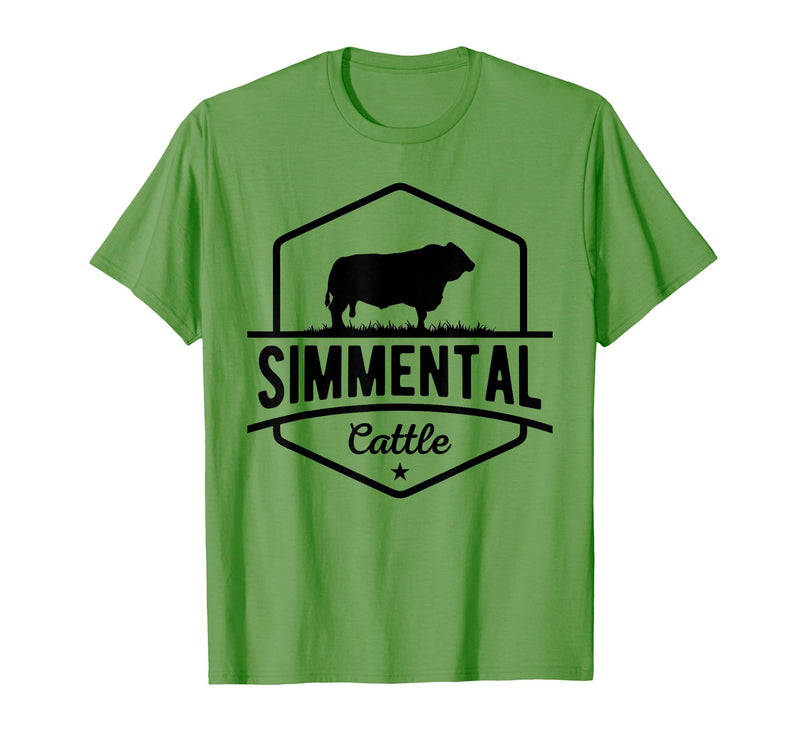Funny Farmer Gift for Simmental Cattle Cow Farmer - Simmental Cattle T-Shirt - Grass Green