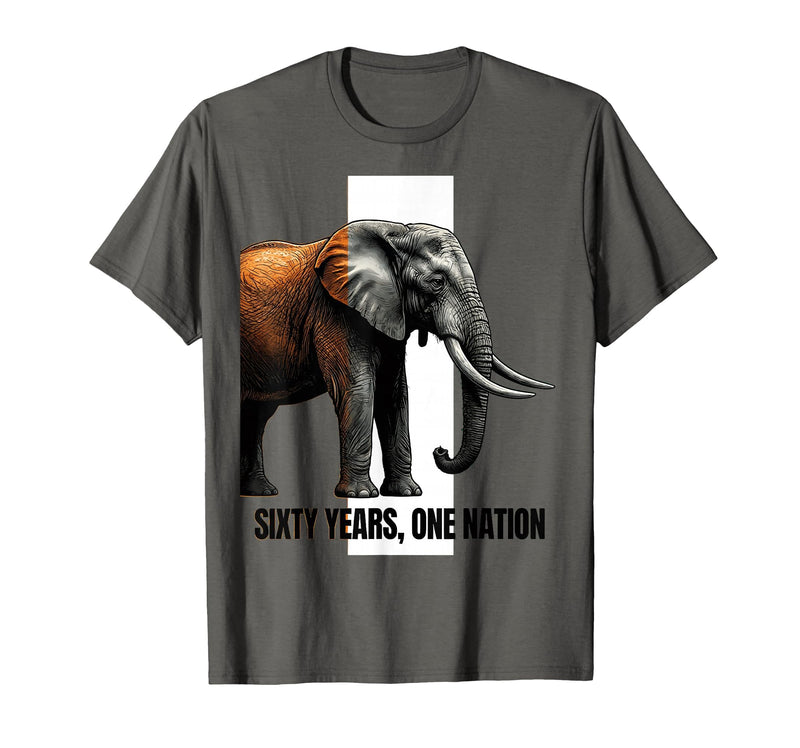 Mademark Sixty Years, One Nation Majestic Elephant Design T-Shirt - Men - Asphalt Grey