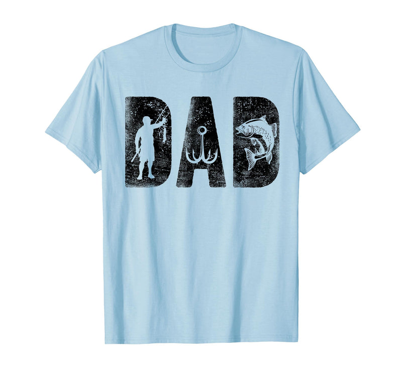 Fishing Gifts for Dad Father's Day Fisherman Fishing Dad Birthday Classic Bold Font Fish Daddy T-Shirt - Baby Blue