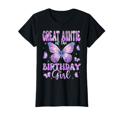 Funny Birthday Girl Butterfly Lover Great Auntie of The Birthday Girl Butterfly Family Matching T-Shirt