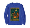 National Park After Dark Tee National Park After Dark: Alien Bigfoot Bear Camping Long Sleeve T-Shirt - Royal Blue