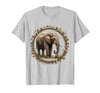 Mademark Be Kind Elephant Nudging Baby Bird Illustration T-Shirt - Silver Grey
