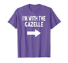 ShirtZilla I'm with The Gazelle Halloween Gazelle T-Shirt - Purple Heather