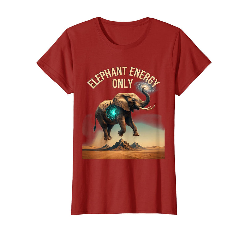 Mademark Elephant Energy Only Bold Graphic Design T-Shirt - Women - Cranberry Red