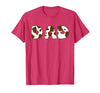 Cow Print For Family Matching Outfits DAD Cow Brown White Animal Print, Cow Pattern Farmer DAD T-Shirt - Red Heather