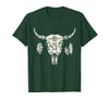 Buffalo Animals Gift Idea Bison Buffalo Skull Animal Design T-Shirt - Dark Green
