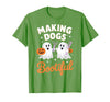 Dog Lover Spooky Grooming Groomer Attire Pet Groomer Funny Halloween Making Dogs Bootiful T-Shirt - Grass Green