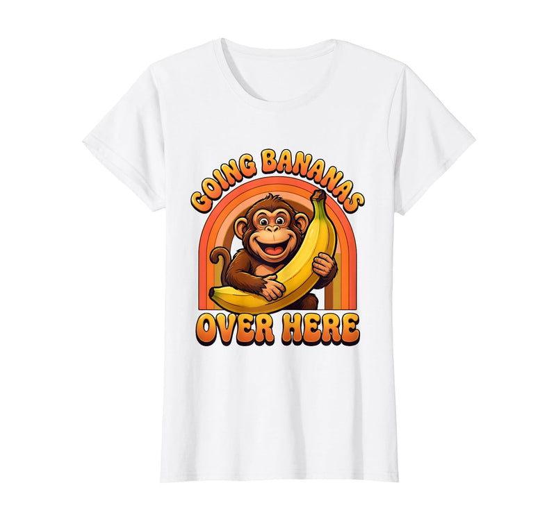 Mademark Going Bananas Over Here Funny Monkey Design T-Shirt - Women - White