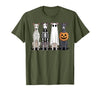 Funny Retro Italian Greyhound Dog Halloween Witch Spooky Ghost Italian Greyhound Pumpkin Halloween Skeleton T-Shirt - Olive