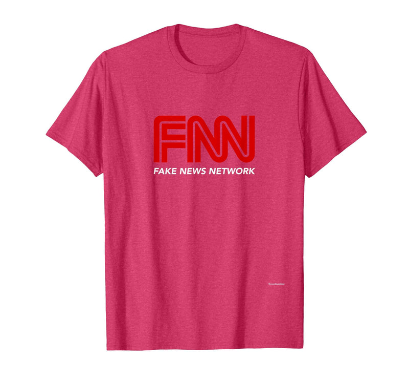 Fake News Network #fakenews Funny Trump Halloween Costume T-Shirt - Red Heather