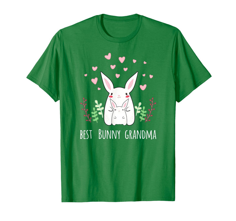 Cute Bunny Grandma Rabbit Grandmother T-Shirt in Kelly Green