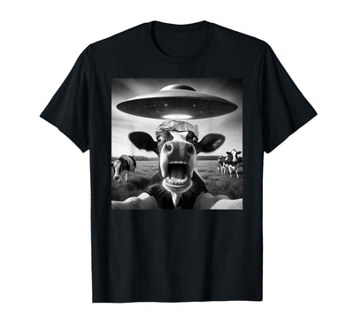 Hilarious Alien Abduction Cow Humor Ufo Funny Cow Abduction T-Shirt