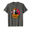 Disney Pinocchio Halloween Figaro Inside A Pumpkin Retro T-Shirt - Asphalt Grey