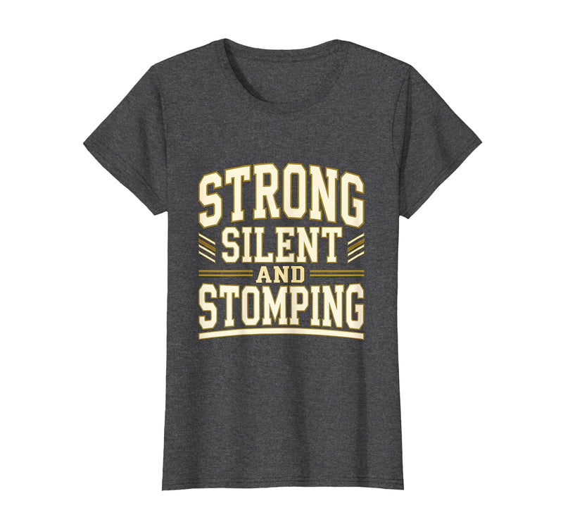 Mademark Strong Silent and Stomping Elephant Design T-Shirt - Women - Dark Heather Grey