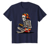 halloween skeleton shirts for teen boys men kids Halloween Skeleton Gamer Video Gaming Funny Gaming Skeleton T-Shirt - Navy