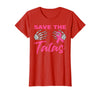 Amb Breast Cancer Awareness Month Warrior Survivor Save The Tatas Breast Cancer Pink Ribbon Skeleton Halloween T-Shirt - Red