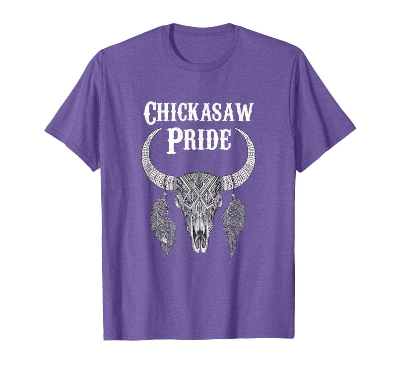 Chickasaw Pride Native American Nice Gifts Chickasaw Pride Tribe Native American Indian Buffalo T-Shirt - Purple Heather