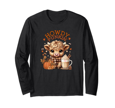 Loves LuLu Highland Cow, Cute and Cozy Ready for Fall Fun! Long Sleeve T-Shirt