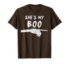 Miftees Matching Halloween Tees She's My Boo Matching Halloween Costume She's My Boo T-Shirt - Brown
