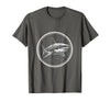 Mademark Lone Shark Dark Ocean Graphic Design T-Shirt - Asphalt Grey