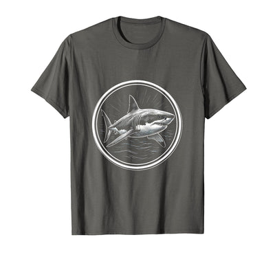 Lone Shark Dark Ocean Graphic Design T-Shirt
