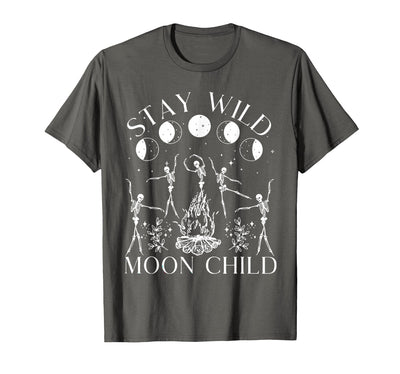 Funny Stay Wild Moon Child Tee Shirt Stay Wild Moon Child Funny Skeleton Dancing Halloween T-Shirt