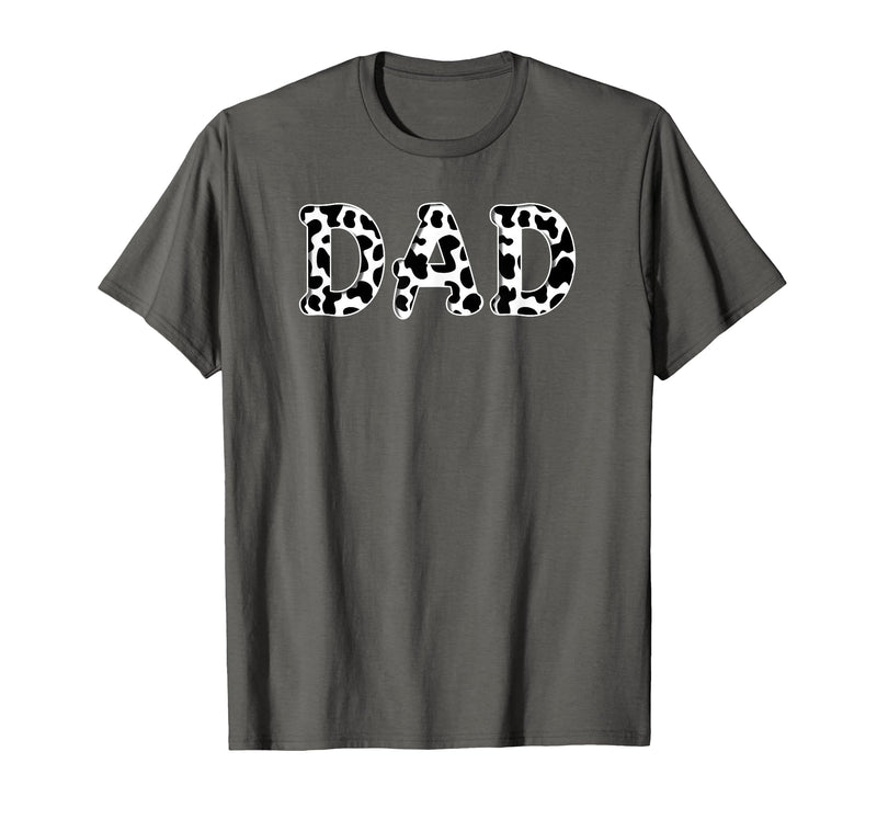 Cow Pattern Print Family Matching Birthday Apparel Cow Dad Birthday Family Matching Girl Boy Farm Birthday T-Shirt - Asphalt