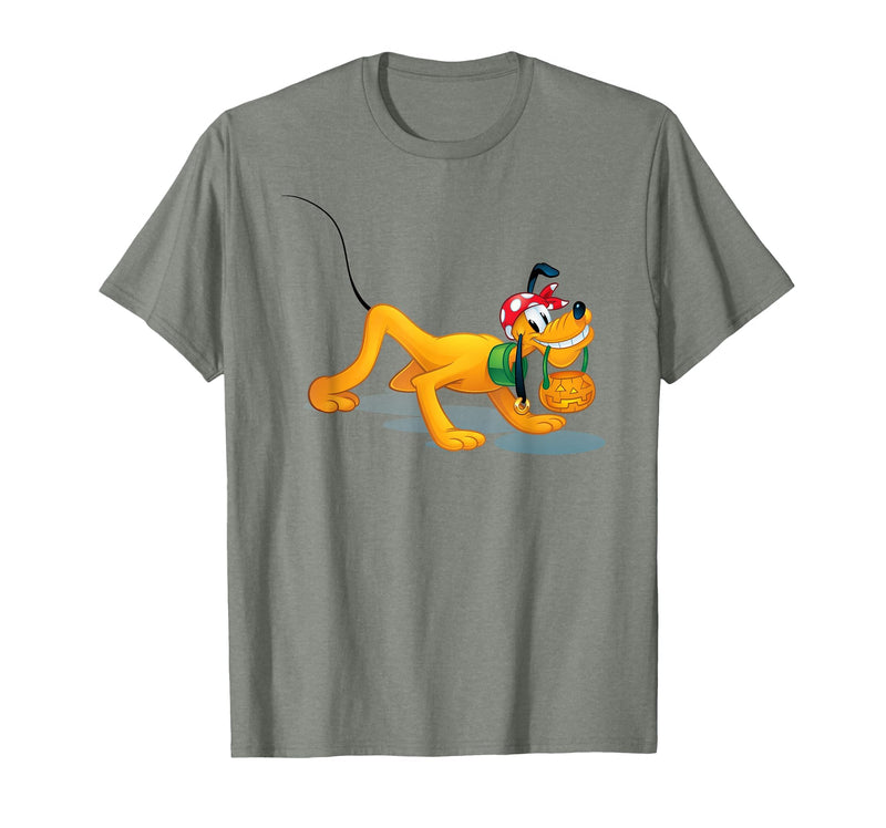 Disney Pluto - Halloween Pirate Trick Or Treat T-Shirt - Olive Heather