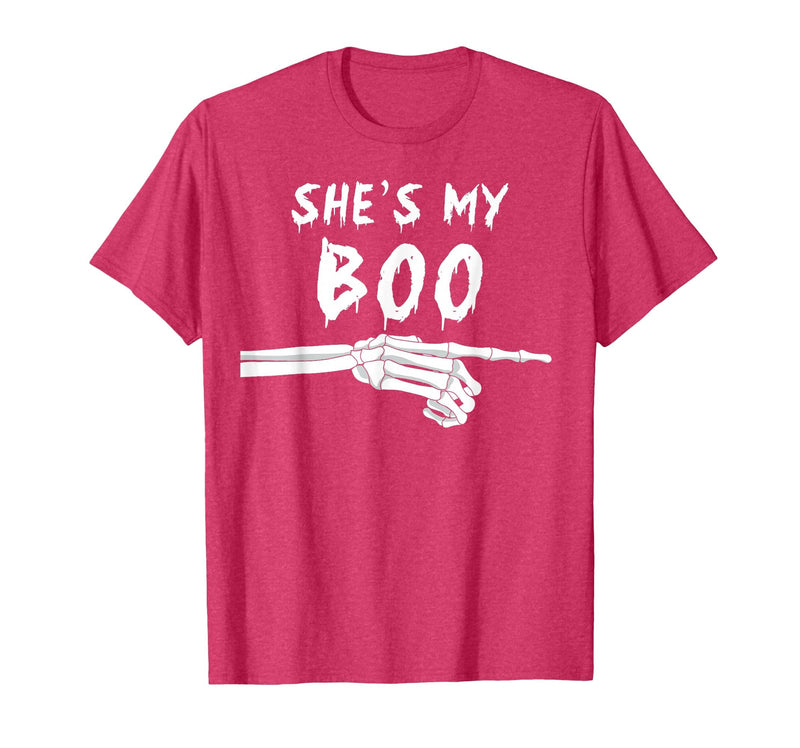 Miftees Matching Halloween Tees She's My Boo Matching Halloween Costume She's My Boo T-Shirt - Red Heather