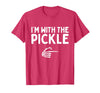Funny Halloween Costume Holiday Party Gift I'm with The Pickle Funny Halloween Costume Matching Couples T-Shirt - Red Heather