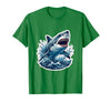 Mademark 2nd Grade Shark Bursting Through Ocean Waves T-Shirt - Kelly Green