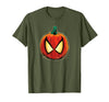 Marvel Spider-Man Halloween Spooky Pumpkin Jack-o'-Lantern T-Shirt - Olive Green